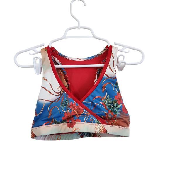 Iron Yokai Erin Sports Bra & Legging Matching Set Gym Floral Bird Red Medium - Picture 2 of 10